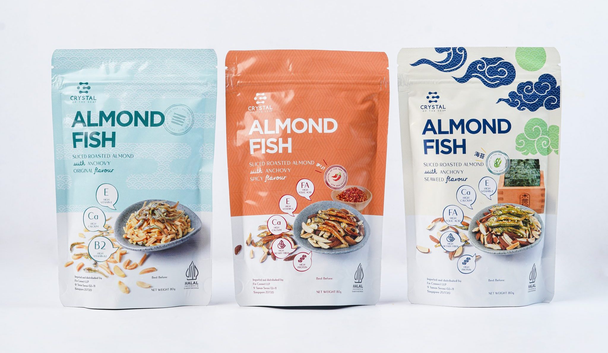 3 Flavours of Crispy Almond Ikan Bilis Fish Snack